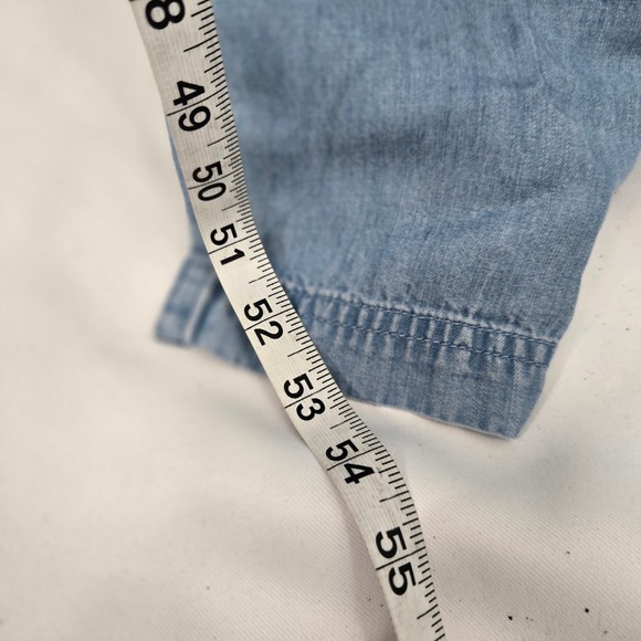Abercrombie & Fitch Jumpsuit Chambray Belted Short Sleeve Blue Women's L Y2k 90s - Picture 7 of 11